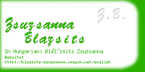 zsuzsanna blazsits business card